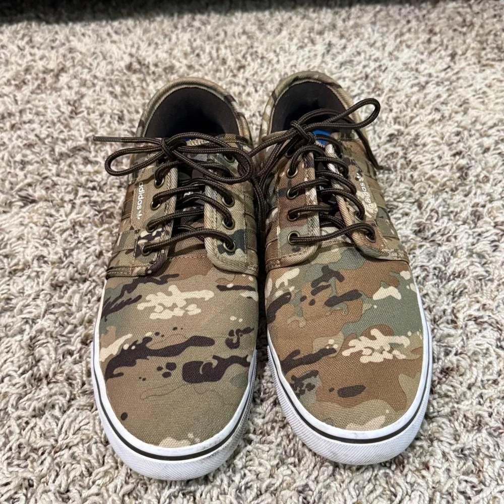 Adidas Originals Seeley Camo Canvas Skate Shoes Brown Green C75813 Mens 8